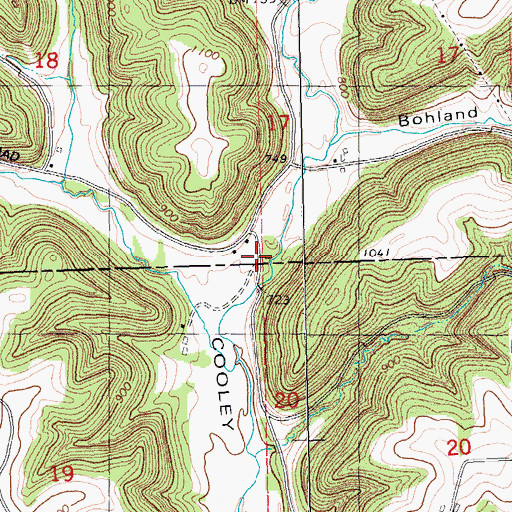 Topographic Map of Cooley Valley School (historical), WI