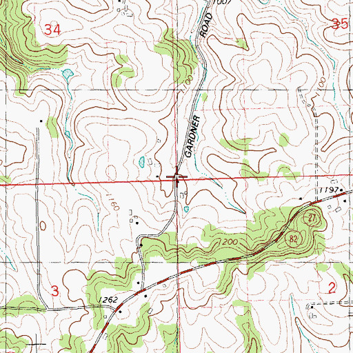 Topographic Map of Gardner School (historical), WI
