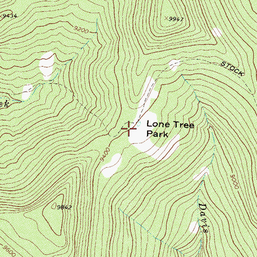 Topographic Map of Lone Tree Park, CO