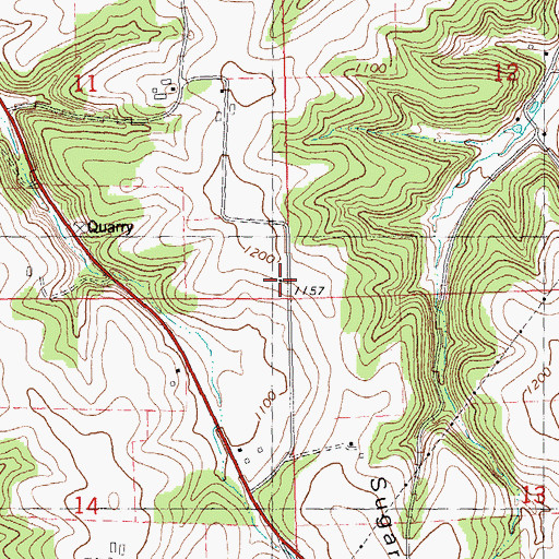 Topographic Map of Sugar Grove School (historical), WI