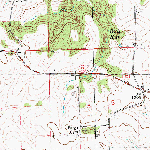 Topographic Map of Tewalt School (historical), WI