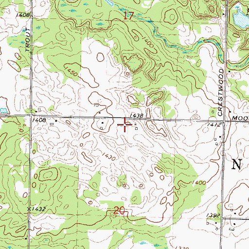 Topographic Map of Apple Grove School (historical), WI