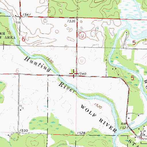 Topographic Map of Cloverdale School (historical), WI
