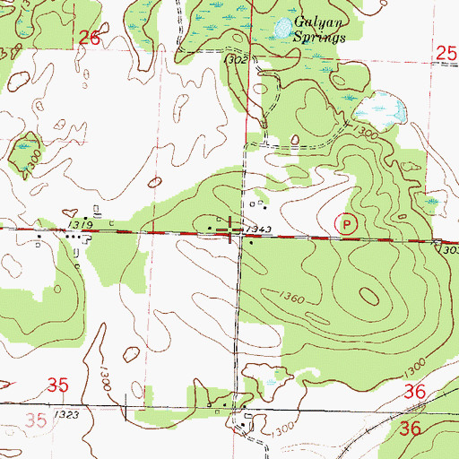 Topographic Map of Cozy Corner School (historical), WI