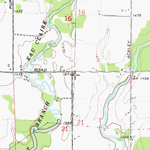 Topographic Map of Eau Claire School (historical), WI