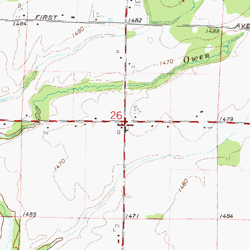 Topographic Map of Ferndale School (historical), WI