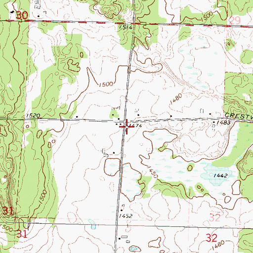 Topographic Map of Franklin School (historical), WI