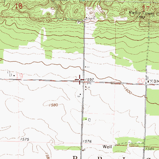 Topographic Map of Green Valley School (historical), WI