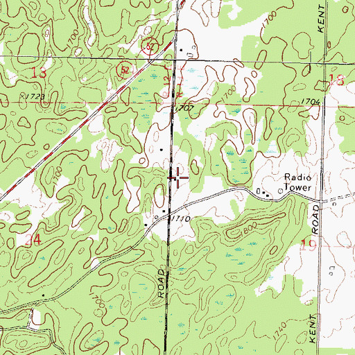 Topographic Map of Kent School (historical), WI