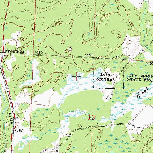 Topographic Map of Lambert Springs, WI