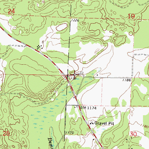 Topographic Map of Marktown Post Office (historical), WI