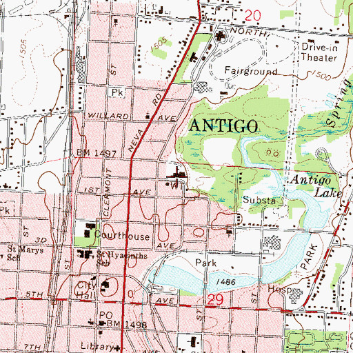 Topographic Map of North Elementary School, WI