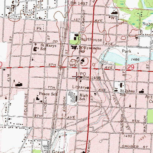 Topographic Map of Saint Ambrose Episcopal Church, WI
