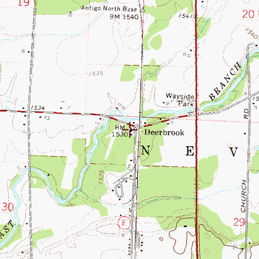 Topographic Map of Saint Matthew Lutheran Church, WI