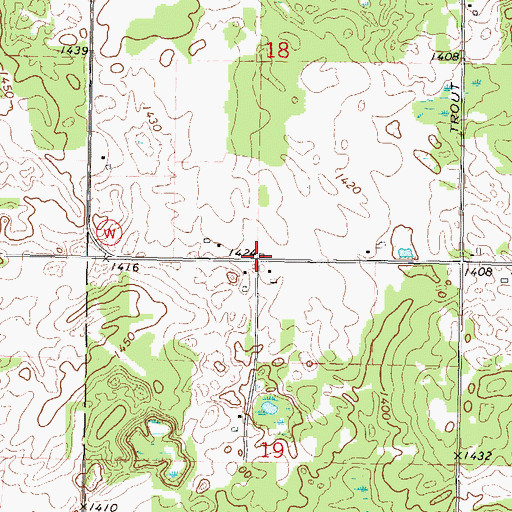 Topographic Map of Sanborn Chapel (historical), WI