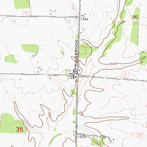 Topographic Map of Springbrook School (historical), WI