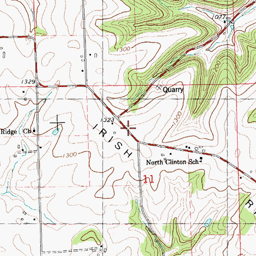 Topographic Map of Gallagher School (historical), WI