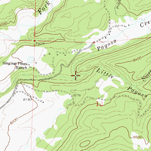 Topographic Map of Little Pagosa Creek, CO