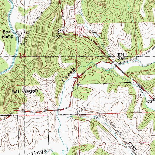 Topographic Map of Mount Pisgah School (historical), WI