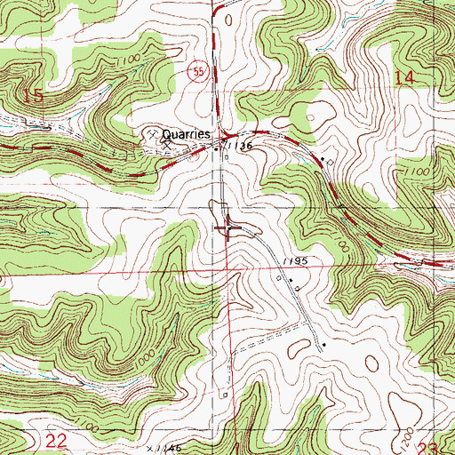 Topographic Map of Plainview School (historical), WI