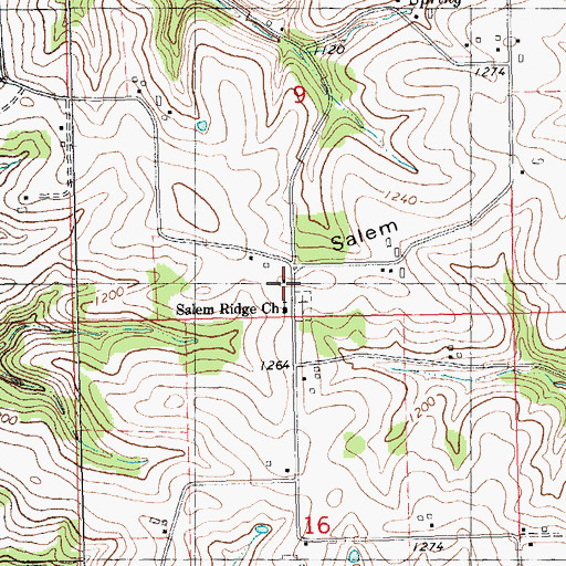 Topographic Map of Salem School (historical), WI