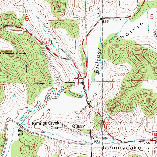 Topographic Map of Biscuit Valley, WI