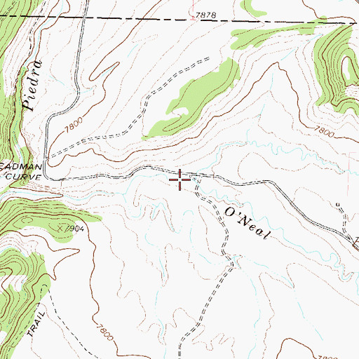 Topographic Map of Gordon Creek, CO