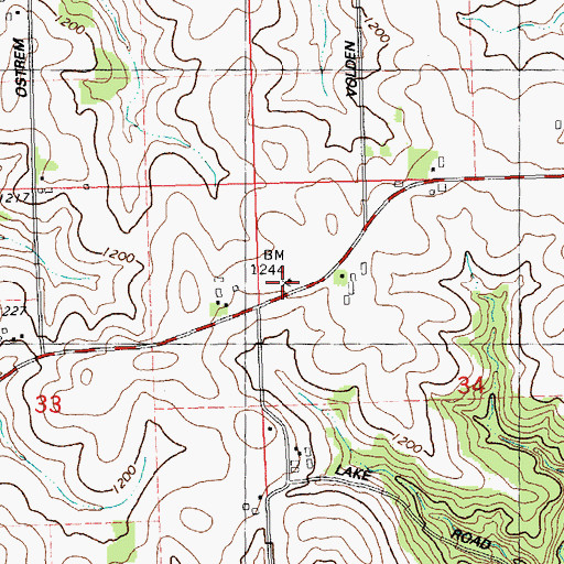 Topographic Map of Colonel May School (historical), WI