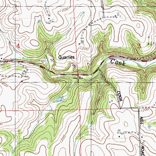Topographic Map of Cooks School (historical), WI