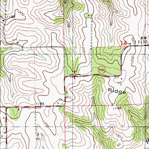 Topographic Map of Datch Ridge School (historical), WI