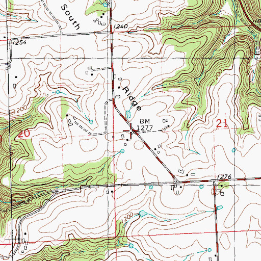 Topographic Map of Erickson School (historical), WI