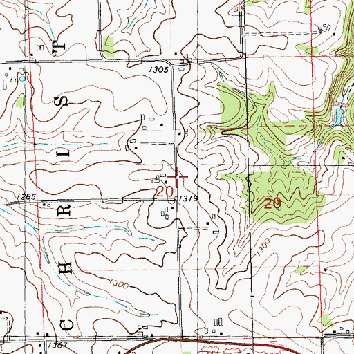 Topographic Map of Lium School (historical), WI
