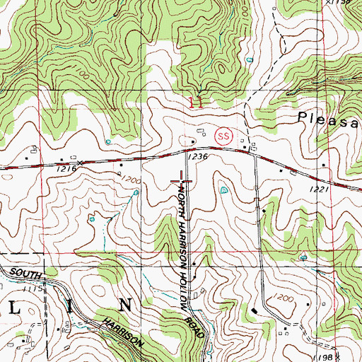 Topographic Map of Pleasant Ridge School (historical), WI