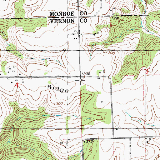Topographic Map of Rongstad School (historical), WI