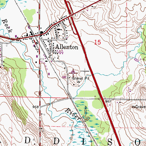 Topographic Map of Allenton Elementary School, WI