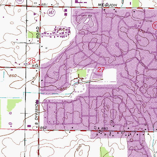 Topographic Map of Alt Bauer Park, WI