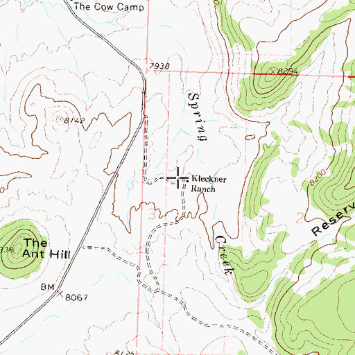 Topographic Map of Kleckner Ranch, CO