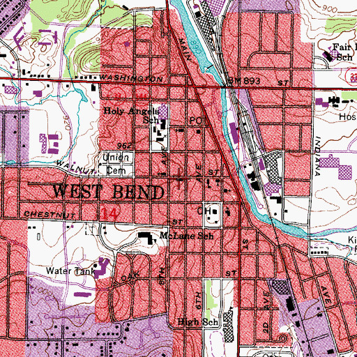 Topographic Map of Bible Baptist Church, WI