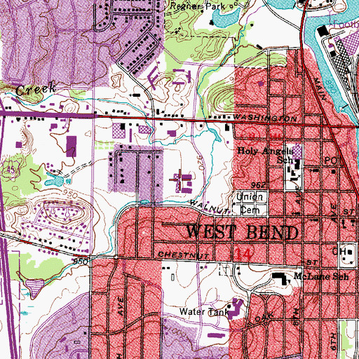 Topographic Map of Community Church, WI