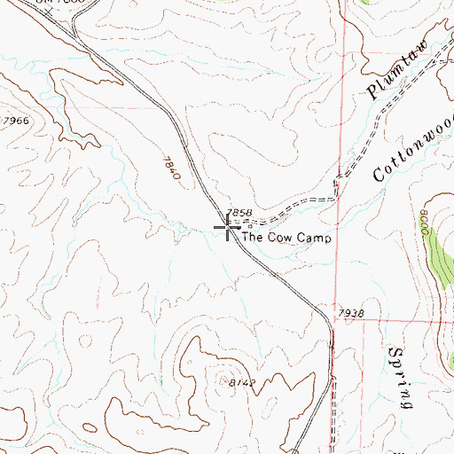 Topographic Map of The Cow Camp, CO