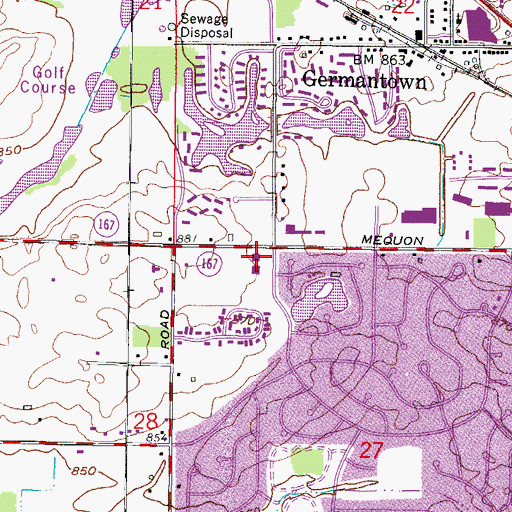 Topographic Map of Duerrwaechter Memorial Library, WI