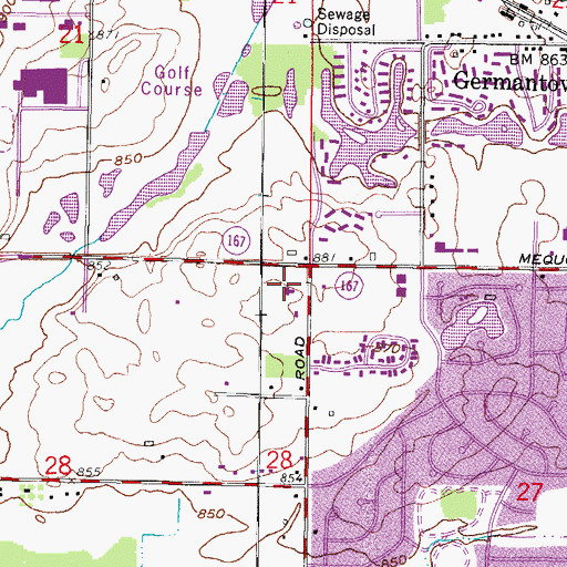 Topographic Map of Faith Lutheran Church, WI