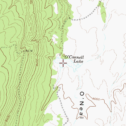 Topographic Map of O'Connell Lake, CO
