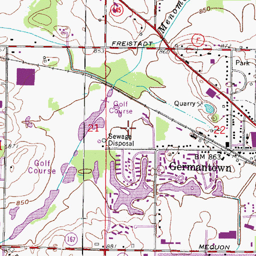 Topographic Map of Haupt Strasse Park, WI