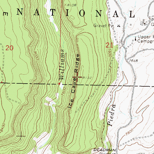 Topographic Map of Ice Cave Ridge, CO