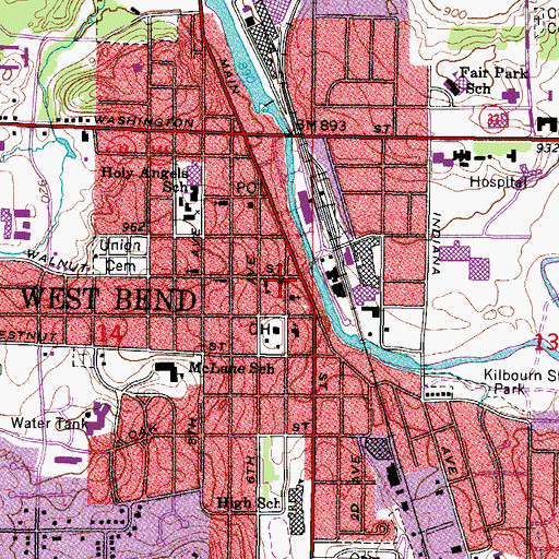 Topographic Map of Immanuel United Church of Christ, WI
