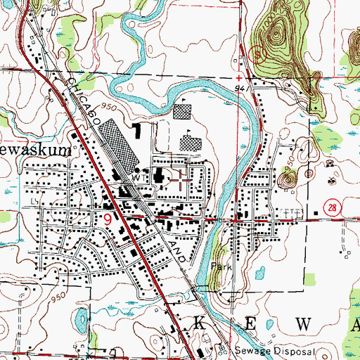 Topographic Map of Kewaskum Elementary School, WI
