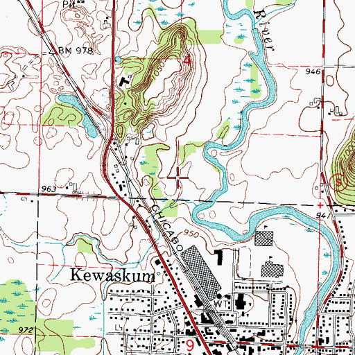 Topographic Map of Kewaskum Industrial Park, WI