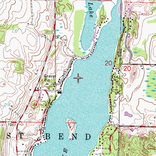 Topographic Map of Lone Island, WI