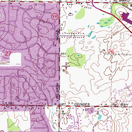 Topographic Map of Lutheran Church of the Living Christ, WI